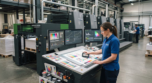 High-volume Heidelberg offset color plate calibration